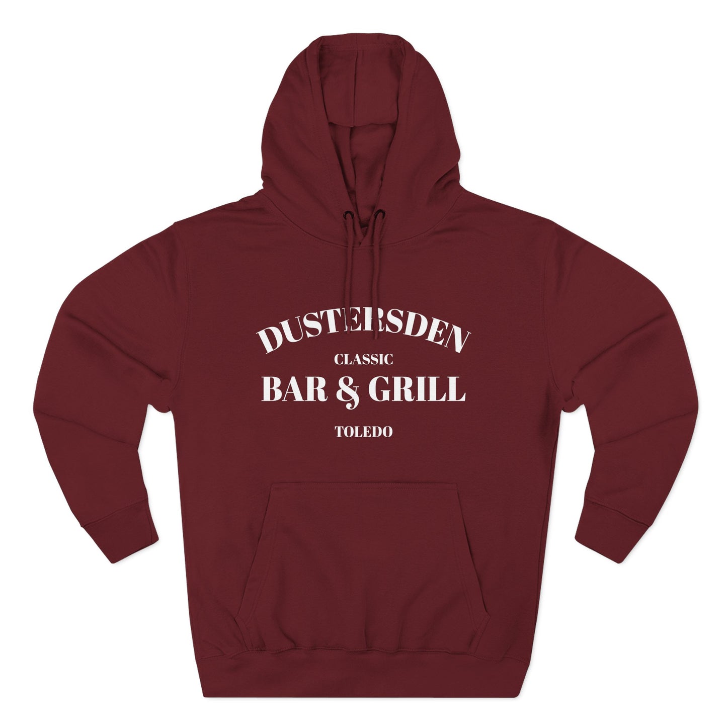 Dustersden Classic Bar and Grill Toledo Hoodie — Minimal Logo Fleece Pullover