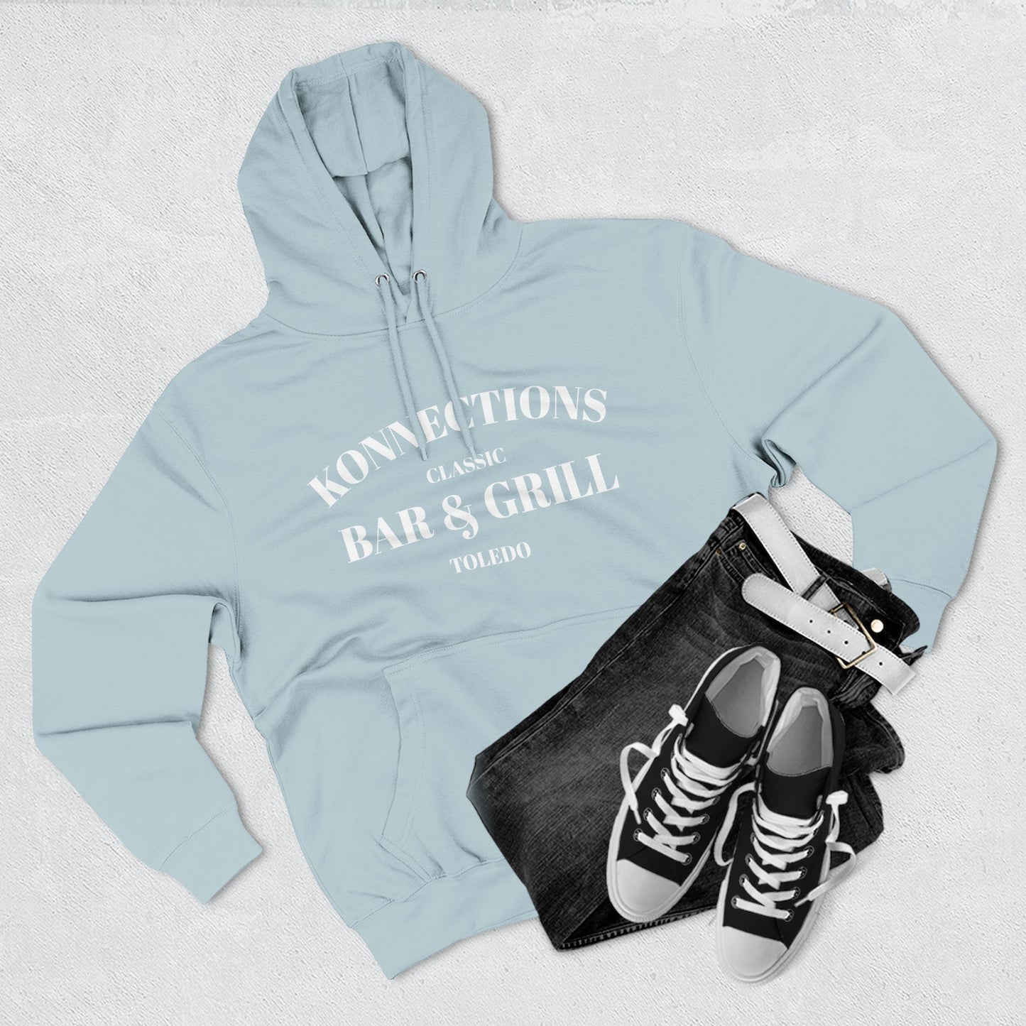 Konnections Classic Bar and Grill Toledo Hoodie — Minimal Logo Fleece Pullover