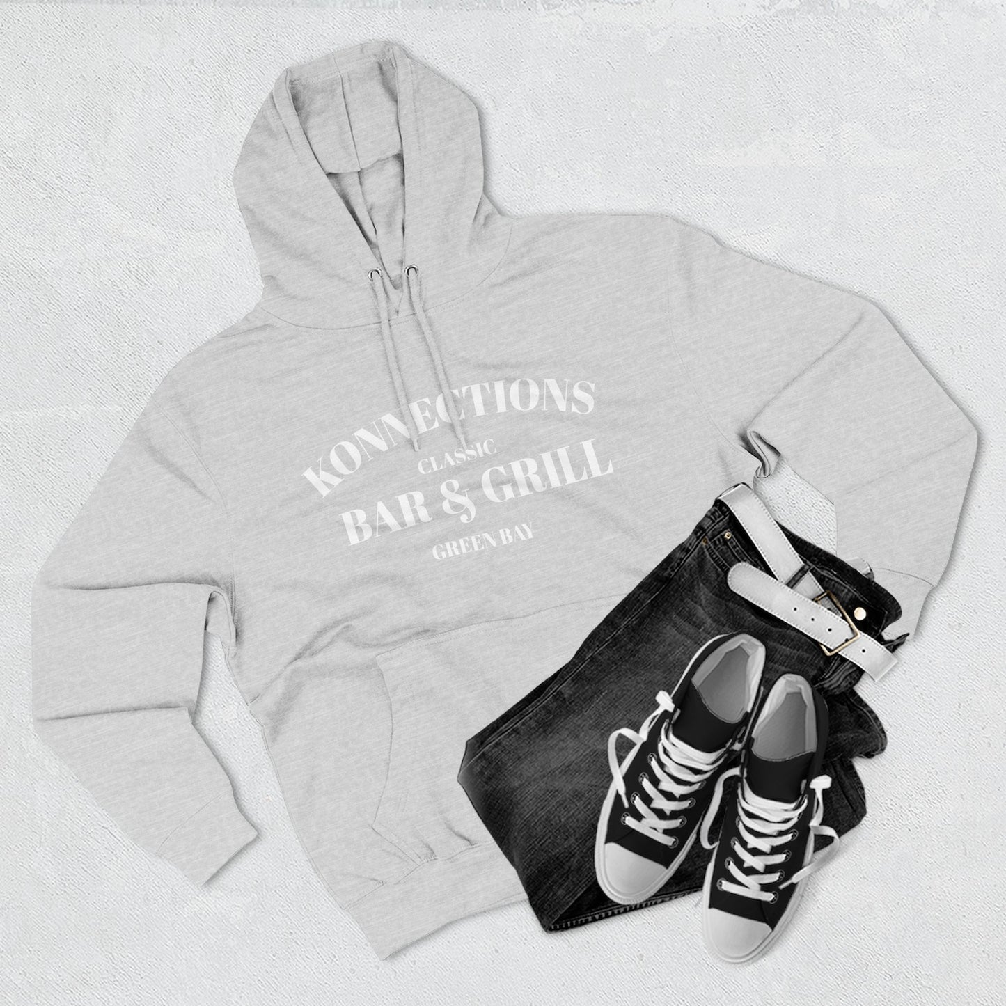 Konnections Classic Bar and Grill Green Bay Hoodie — Minimal Logo Fleece Pullover