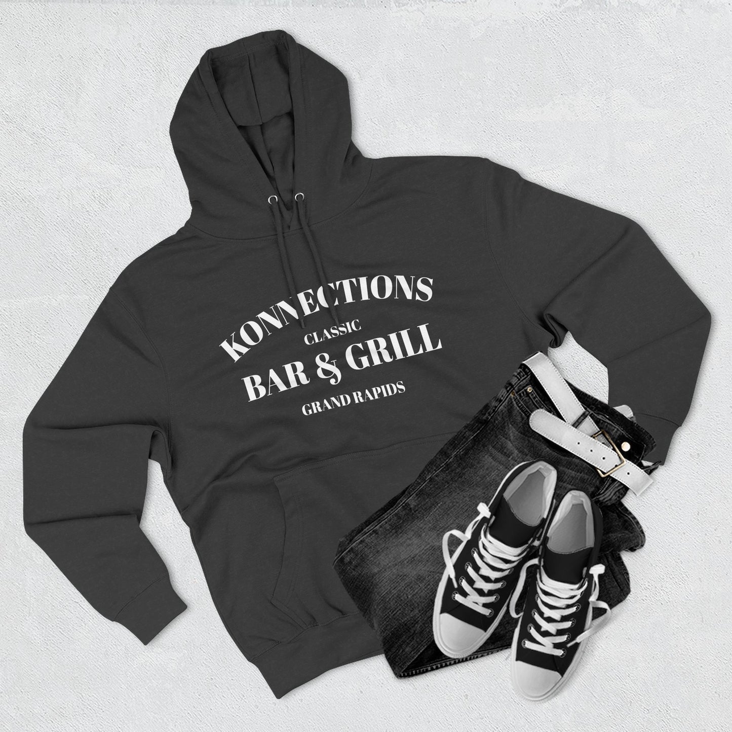 Konnections Classic Bar and Grill Grand Rapids Hoodie — Minimal Logo Fleece Pullover