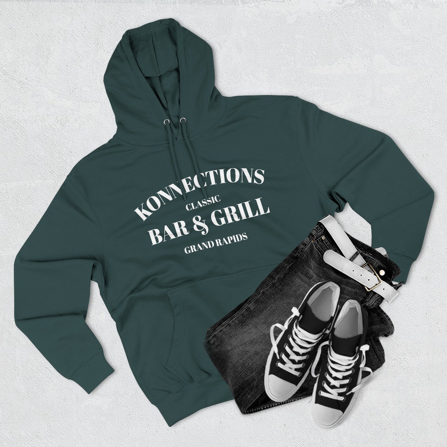 Konnections Classic Bar and Grill Grand Rapids Hoodie — Minimal Logo Fleece Pullover