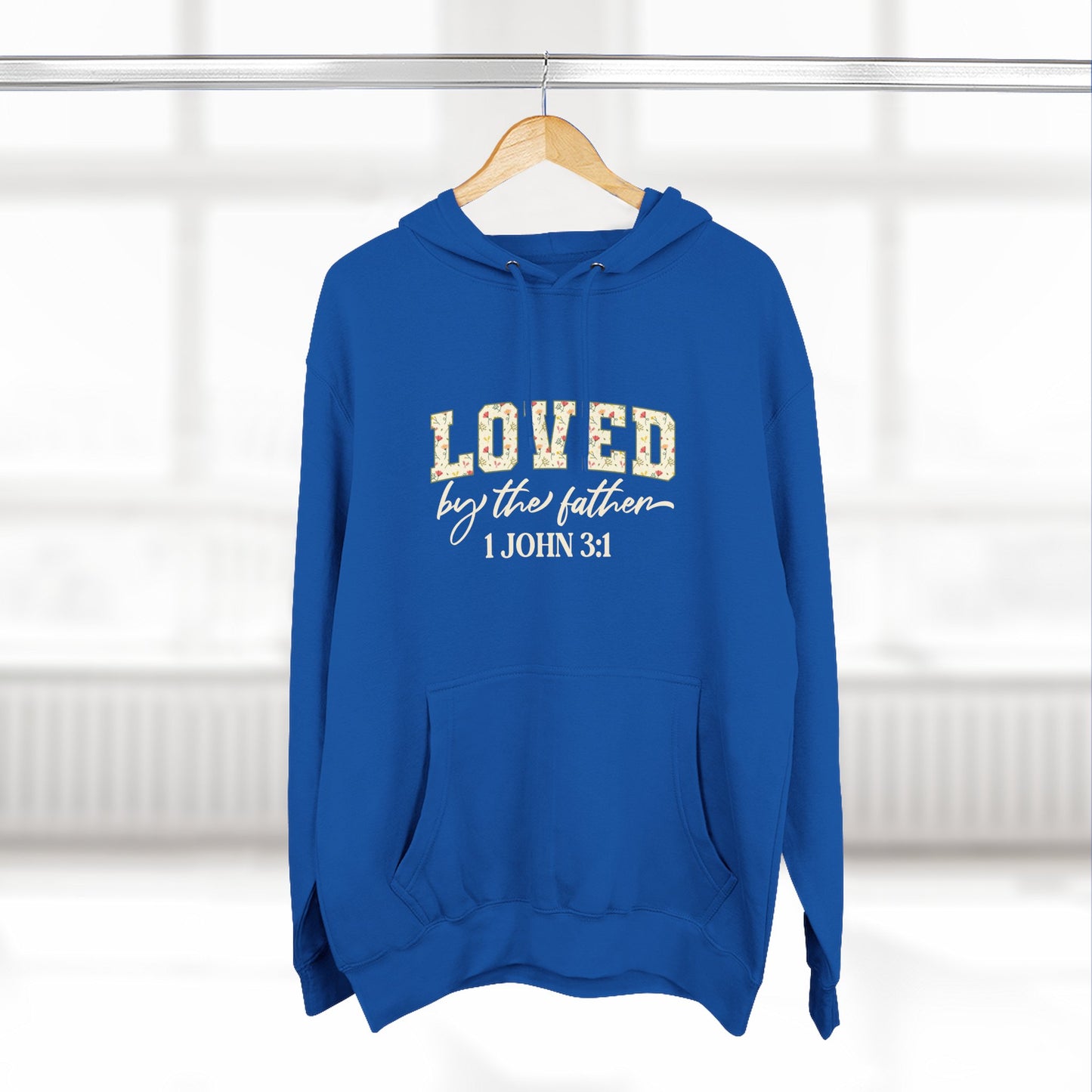 Loved Floral Hoodie — 'Loved' Graphic Fleece Pullover