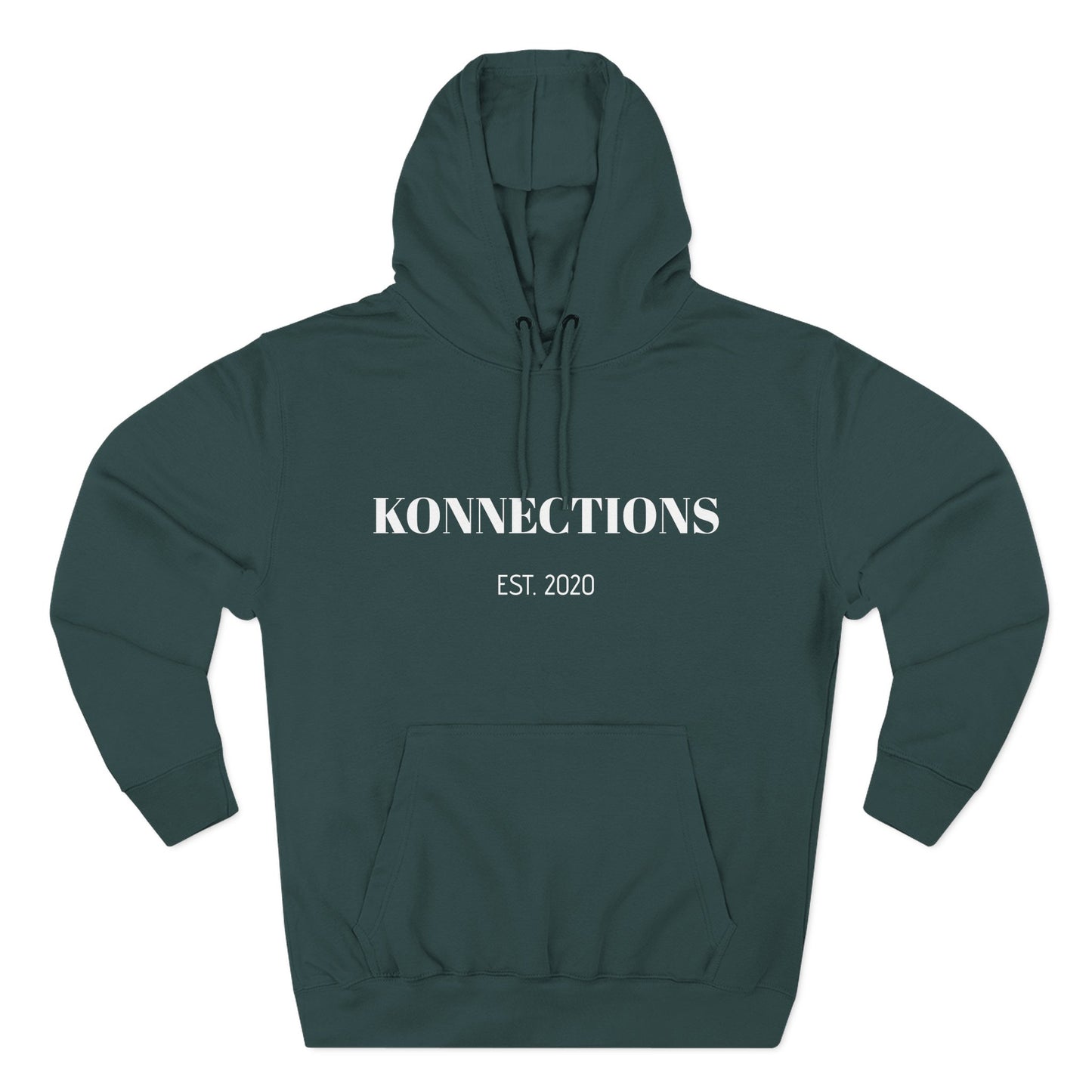 Konnections Fleece Hoodie — Minimal Text Graphic Pullover