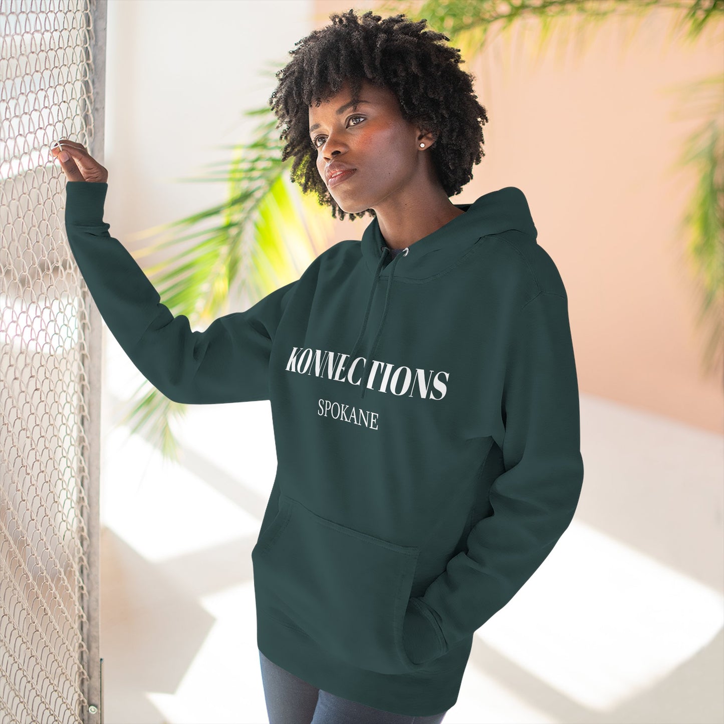 Konnections Spokane Hoodie — Minimal Logo Fleece Pullover