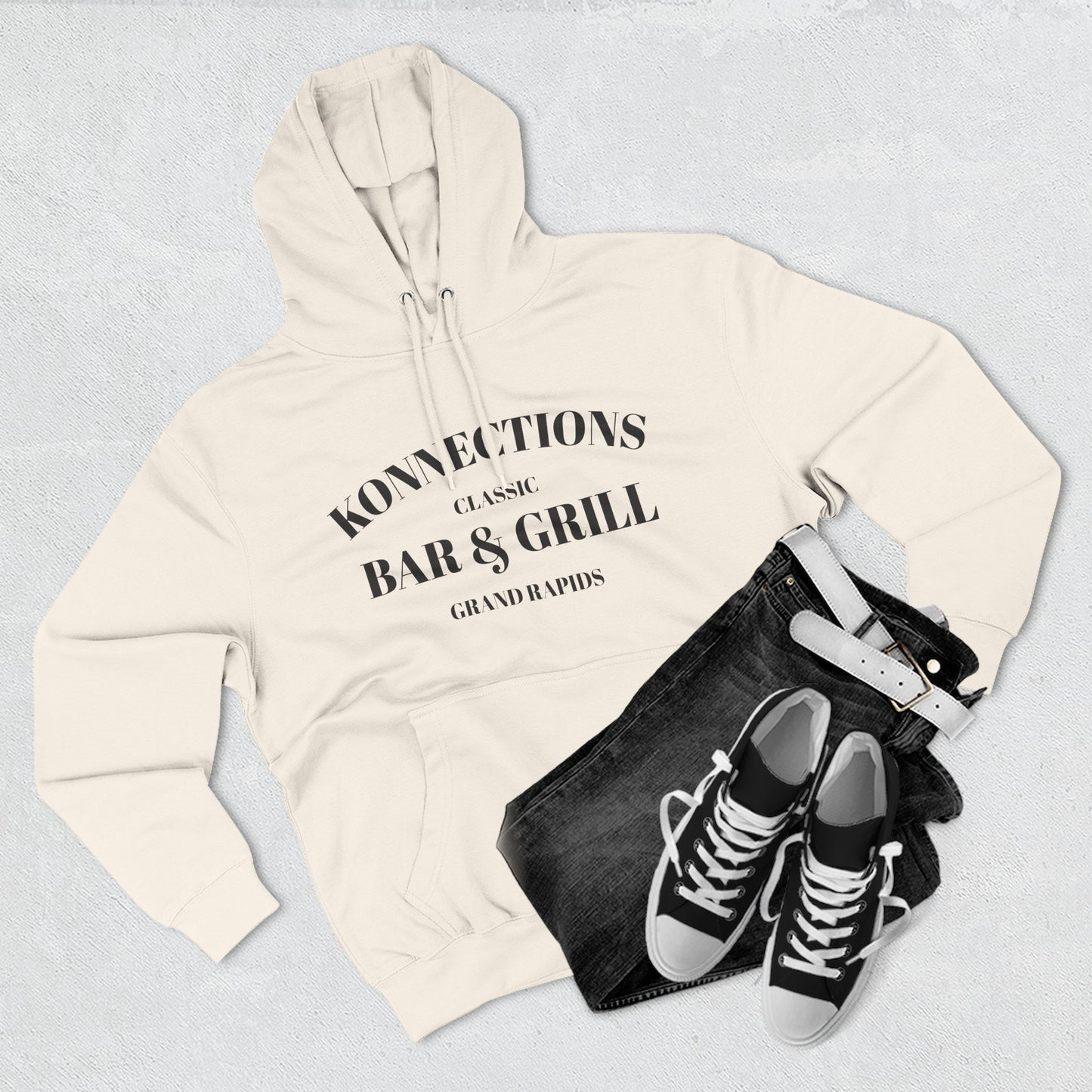Konnections Classic Bar and Grill Grand Rapids Hoodie — Minimal Logo Fleece Pullover