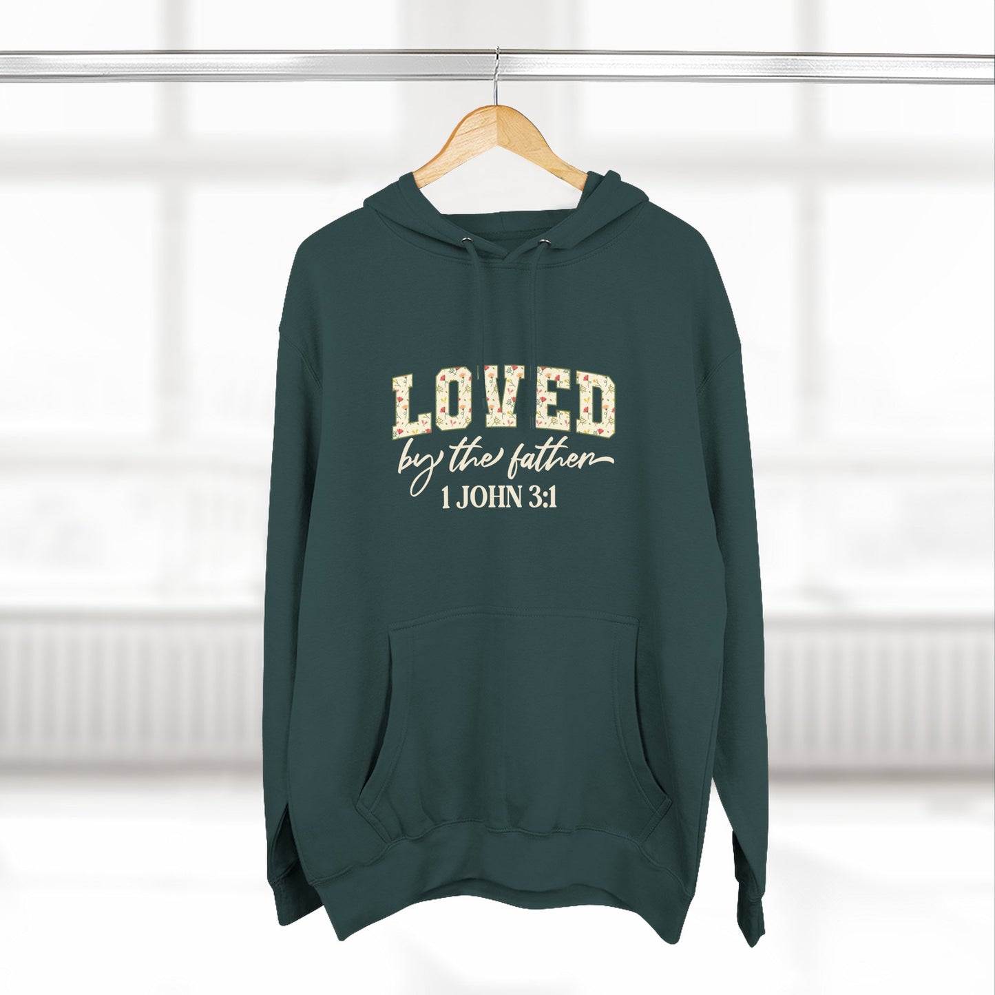 Loved Floral Hoodie — 'Loved' Graphic Fleece Pullover