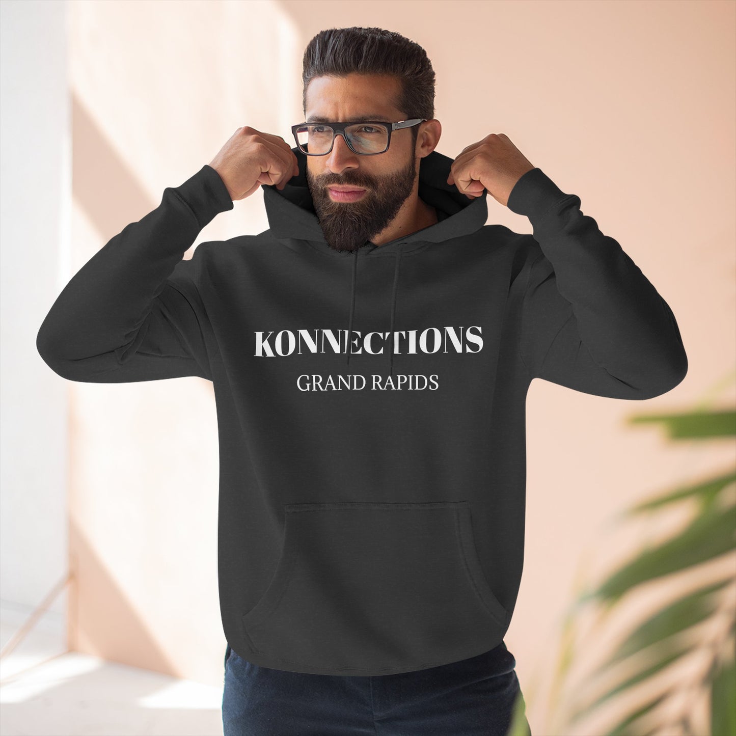 Konnections Grand Rapids Hoodie — Minimal Logo Fleece Pullover