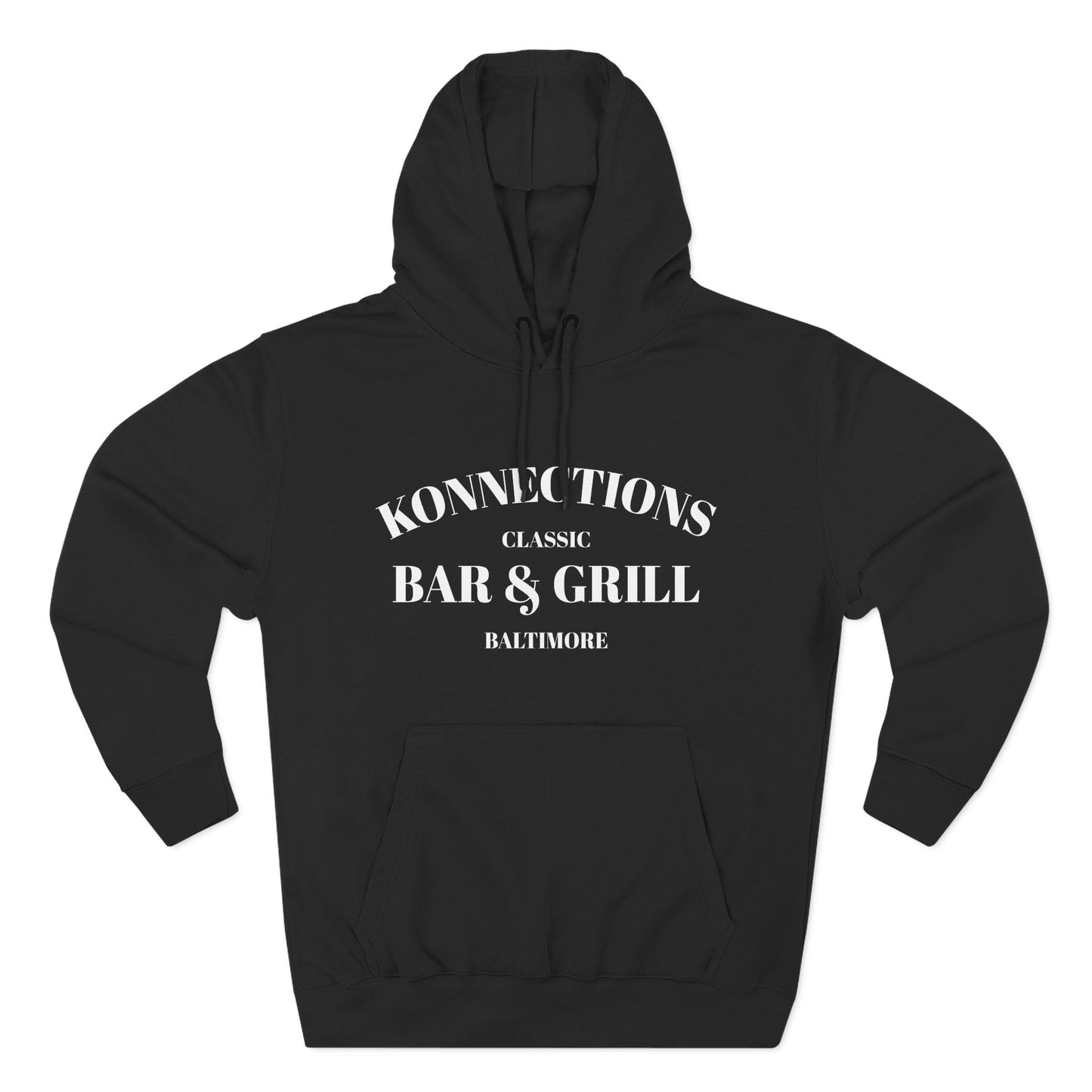 Konnections Classic Bar and Grill Baltimore Hoodie — Minimal Logo Fleece Pullover