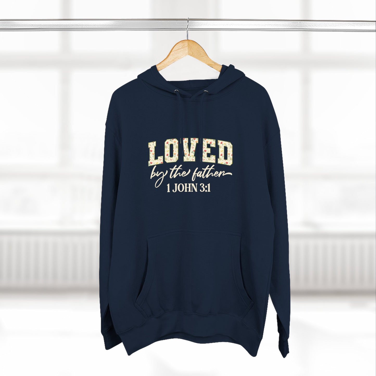 Loved Floral Hoodie — 'Loved' Graphic Fleece Pullover