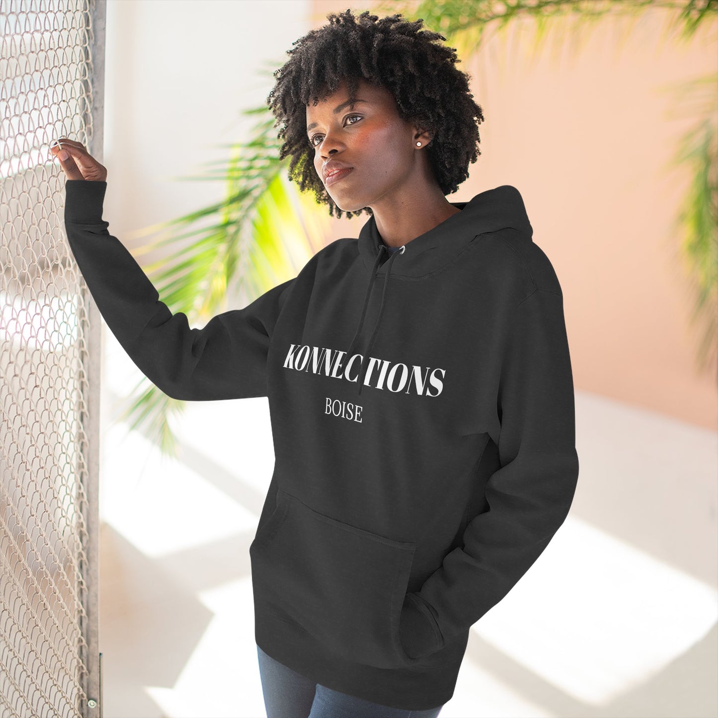 Konnections Boise Hoodie — Minimal Logo Fleece Pullover