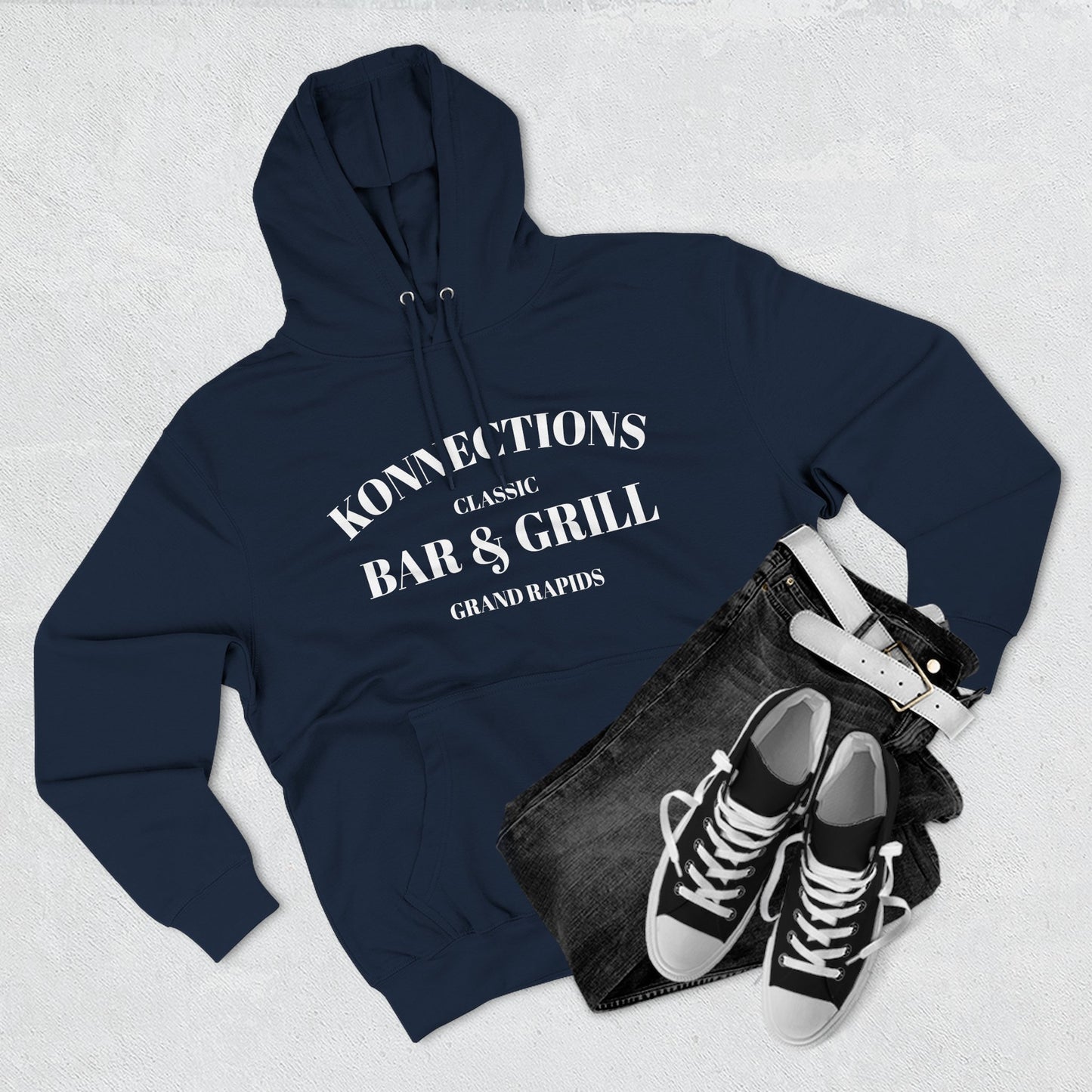 Konnections Classic Bar and Grill Grand Rapids Hoodie — Minimal Logo Fleece Pullover