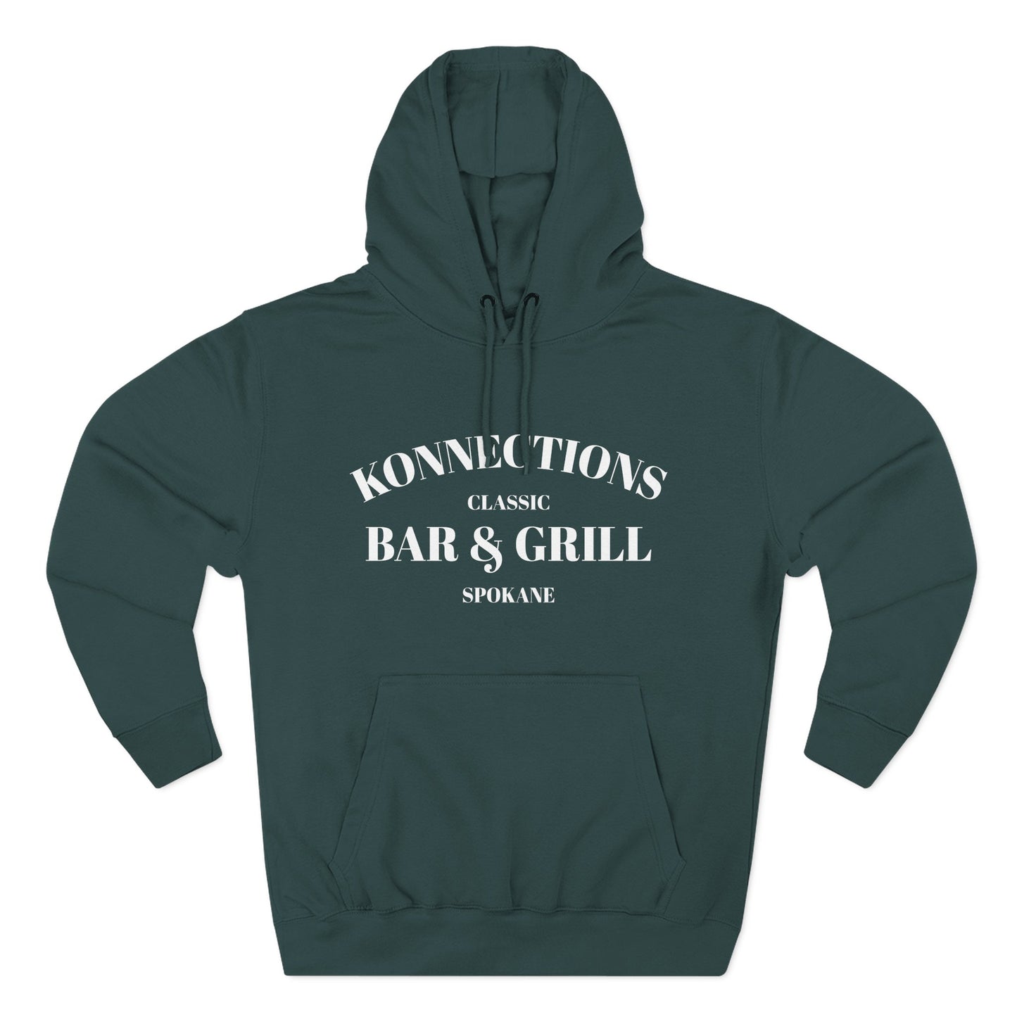 Konnections Classic Bar and Grill Spokane Hoodie — Minimal Logo Fleece Pullover