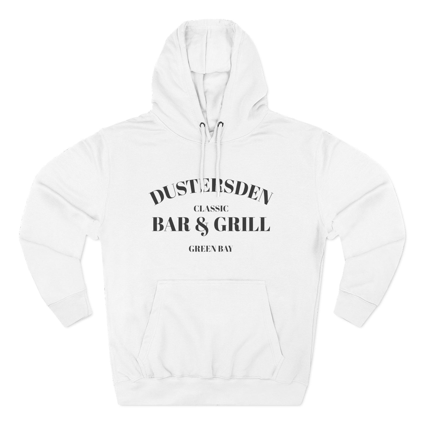 Dustersden Classic Bar and Grill Green Bay Hoodie — Minimal Logo Fleece Pullover