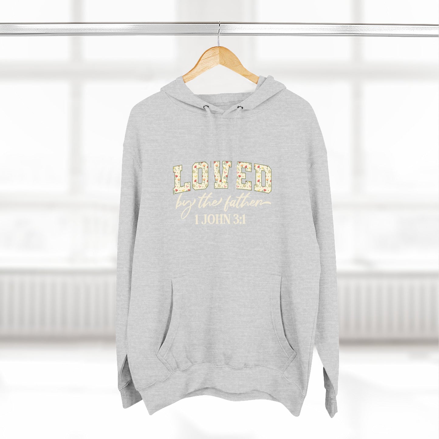Loved Floral Hoodie — 'Loved' Graphic Fleece Pullover