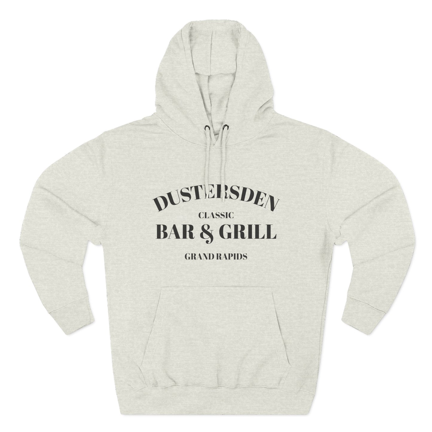Dustersden Classic Bar and Grill Grand Rapids Hoodie — Minimal Logo Fleece Pullover